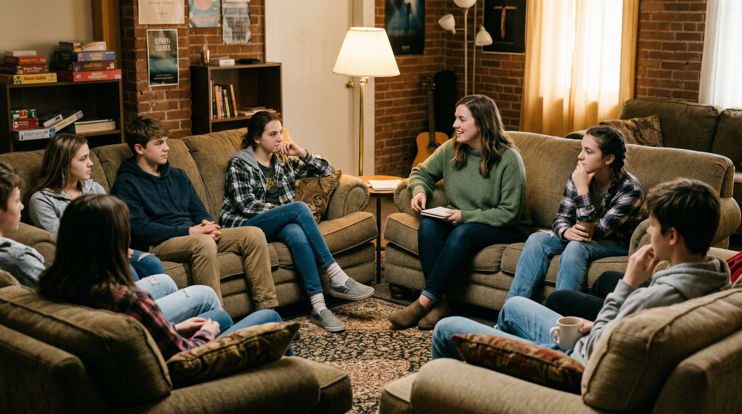a small group of teens sitting nano banana 2 33616